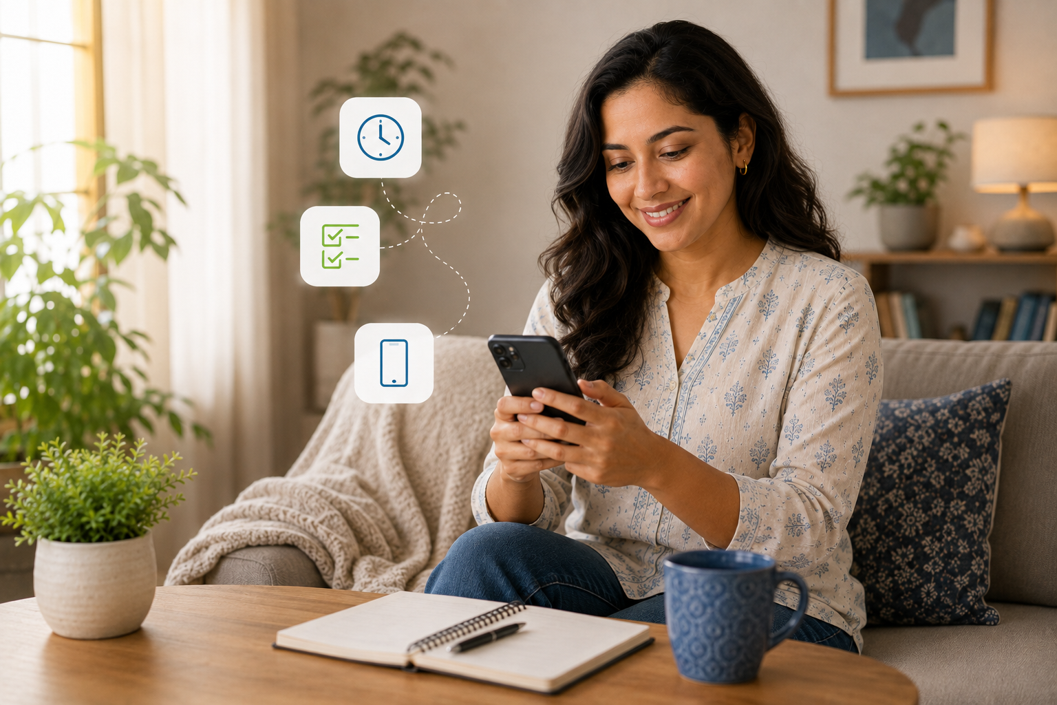Tareas en línea de tiempo completo desde el celular